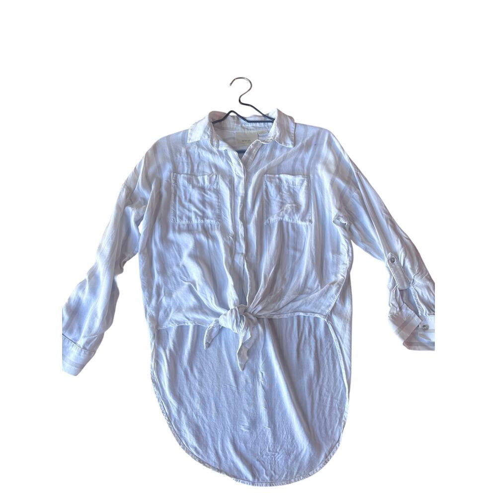 Maeve by Anthropology button down top with tie at the bottom front size XS